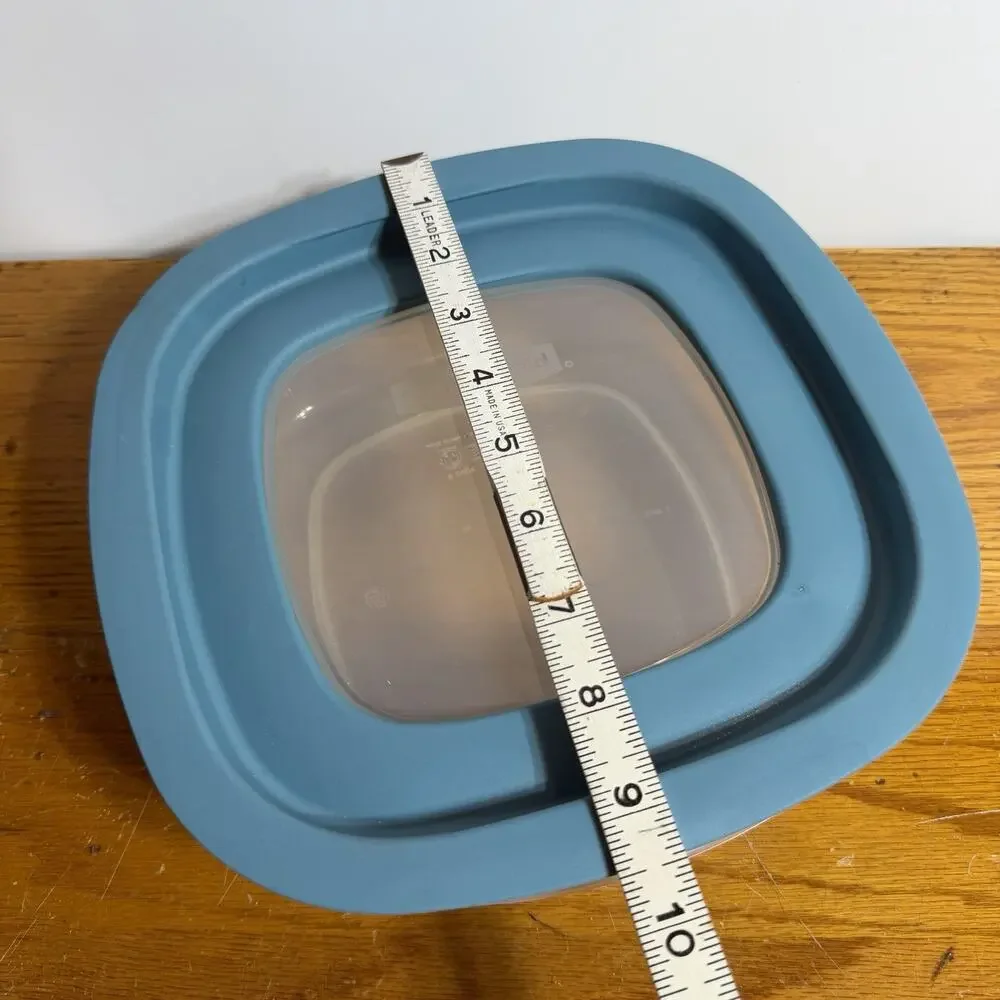 Rubbermaid 7J68 Premier 9 CUP Square Bowl Container Blue Easy View Lid
